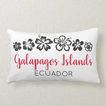 Galapagos Islands Ecuador Souvenir Red Typography Lumbar Pillow Galapagos Islands Ecuador Souvenir Red Typography Lumbar Pillow