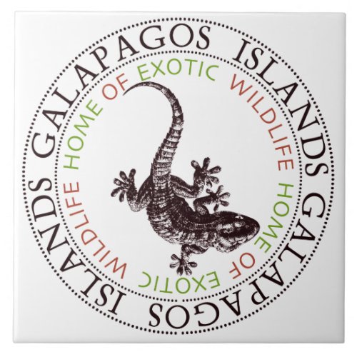 Galapagos Islands Gecko Ceramic Tile