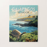 Galapagos Islands Giant Tortoise Travel Art Retro Jigsaw Puzzle<br><div class="desc">Galápagos Islands in a vector art style. The Galápagos Islands is a volcanic archipelago in the Pacific Ocean. It's considered one of the world's foremost destinations for wildlife-viewing.</div>