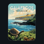Galapagos Islands Giant Tortoise Travel Art Retro Magnet<br><div class="desc">Galápagos Islands in a vector art style. The Galápagos Islands is a volcanic archipelago in the Pacific Ocean. It's considered one of the world's foremost destinations for wildlife-viewing.</div>