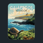 Galapagos Islands Giant Tortoise Travel Art Retro Magnet<br><div class="desc">Galápagos Islands in a vector art style. The Galápagos Islands is a volcanic archipelago in the Pacific Ocean. It's considered one of the world's foremost destinations for wildlife-viewing.</div>