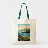 Galapagos Islands Giant Tortoise Travel Art Retro