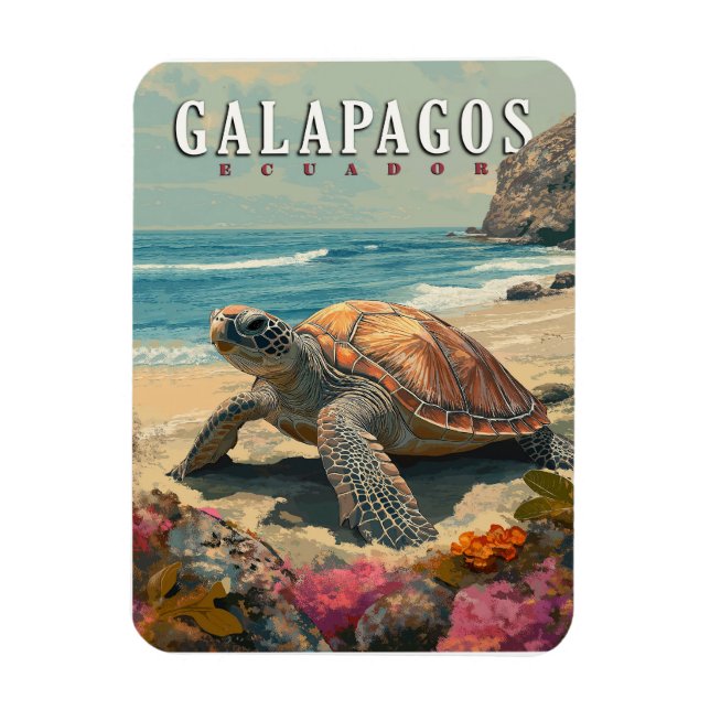 Galapagos Islands Giant Tortoise Travel  Magnet (Vertical)