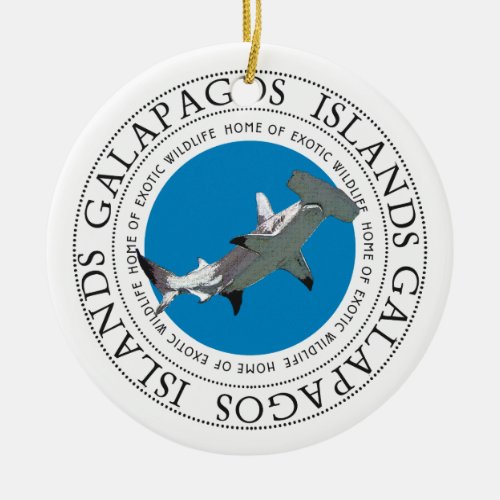 Galapagos Islands Hammerhead Shark Ceramic Ornament