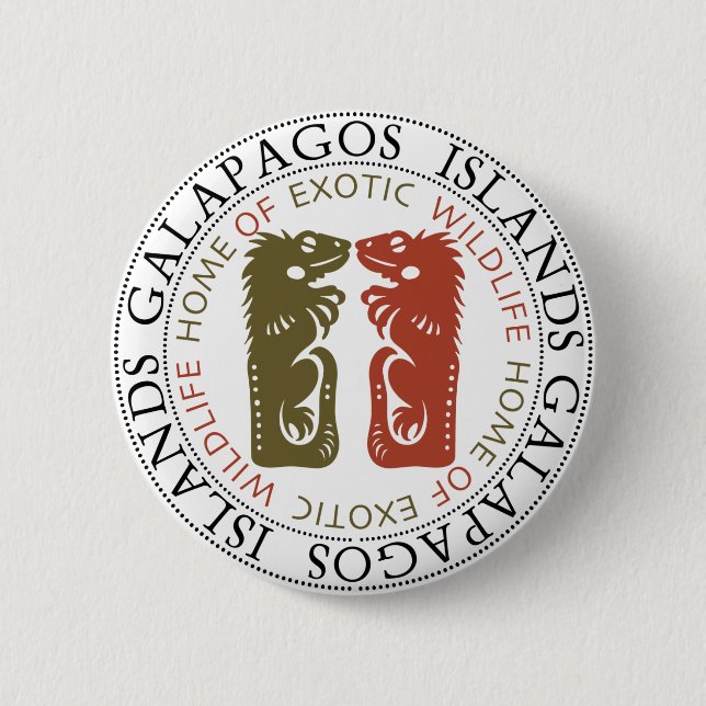 Galapagos Islands Iguanas Pinback Button (Front)