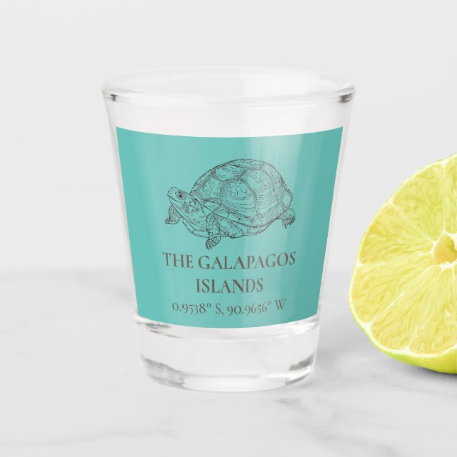 Galapagos Islands Latitude & Longitude  Shot Glass (Front)