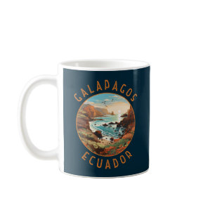 Galapagos Islands Retro Distressed Circle Coffee Mug