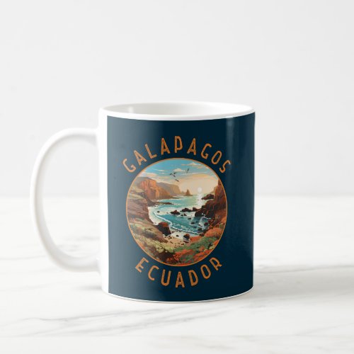 Galapagos Islands Retro Distressed Circle Coffee Mug