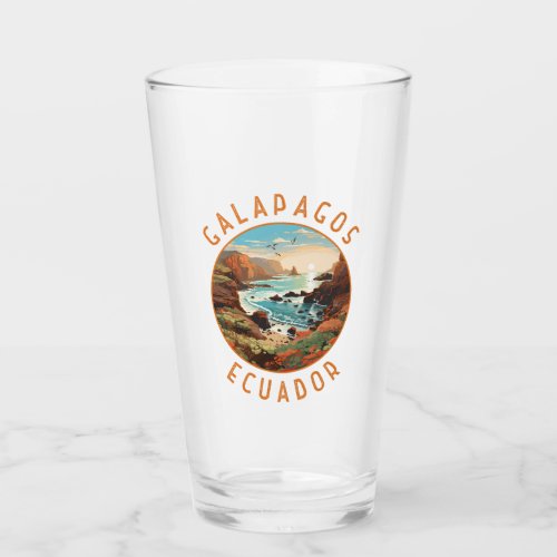 Galapagos Islands Retro Distressed Circle Glass