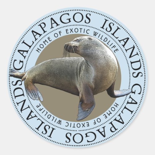 Galapagos Islands Sea Lions Classic Round Sticker