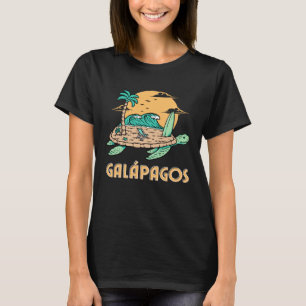 Galapagos Islands Sea Turtle Surfing Beach T-Shirt