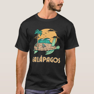 Galapagos Islands Sea Turtle Surfing Beach T-Shirt