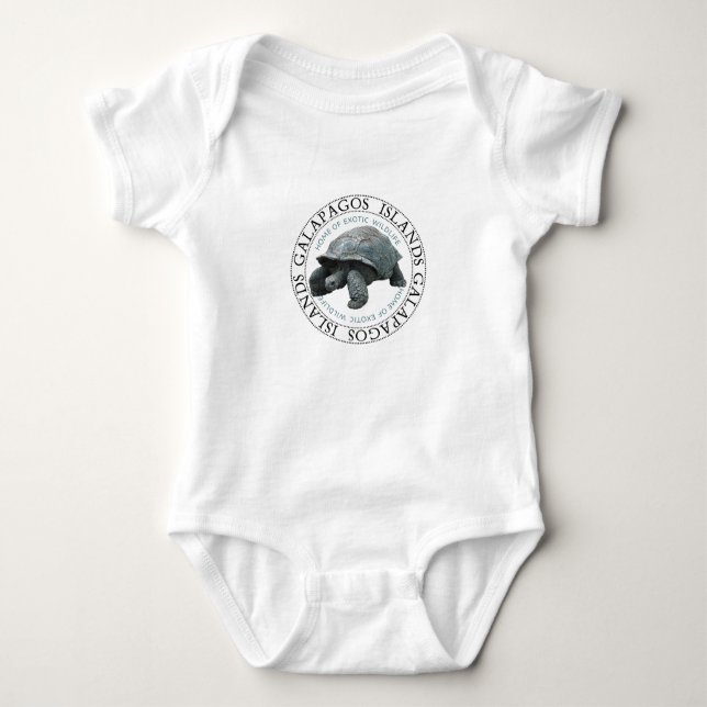 Galapagos Islands Souvenir Tortoise Baby Bodysuit (Front)