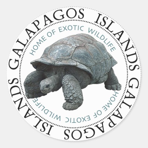 Galapagos Islands Tortoise Classic Round Sticker