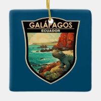 Galapagos Islands Travel Art Vintage
