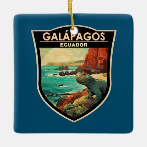 Galapagos Islands Travel Art Vintage Ceramic Ornament