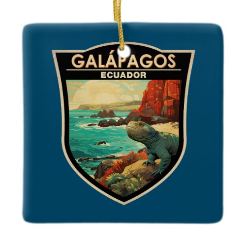 Galapagos Islands Travel Art Vintage Ceramic Ornament