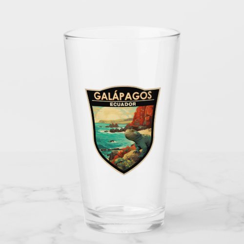 Galapagos Islands Travel Art Vintage Glass