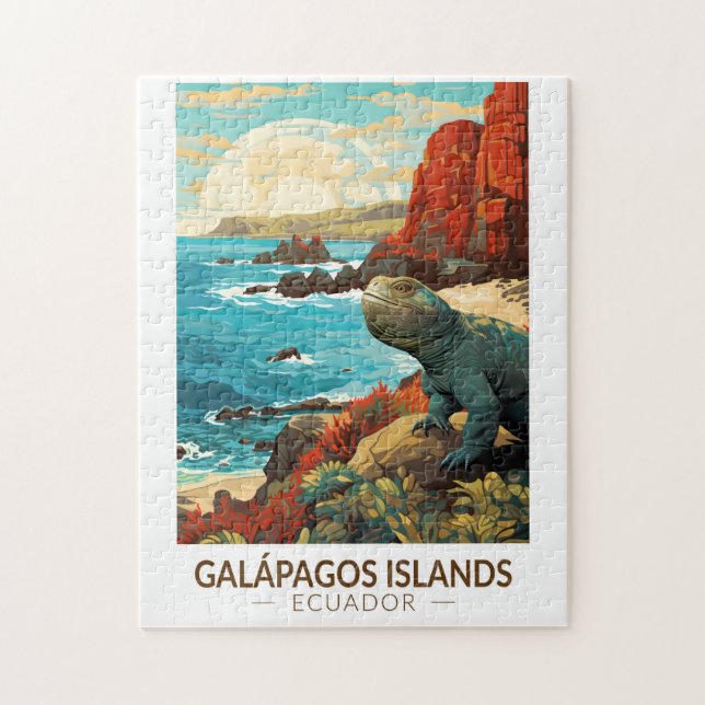 Galapagos Islands Travel Art Vintage Jigsaw Puzzle (Vertical)