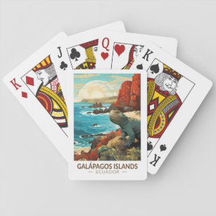Galapagos Islands Travel Art Vintage Playing Cards