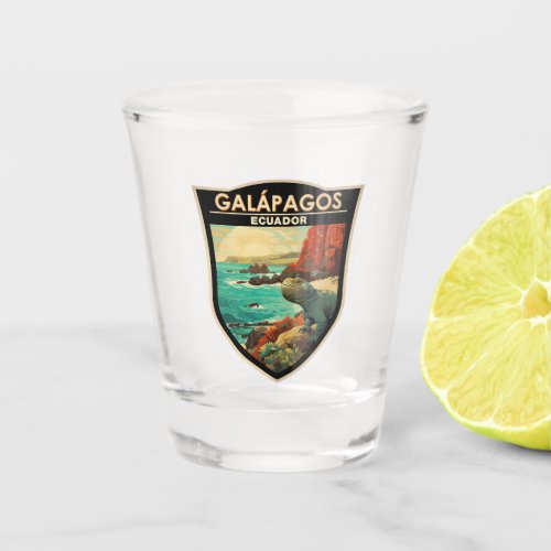Galapagos Islands Travel Art Vintage Shot Glass