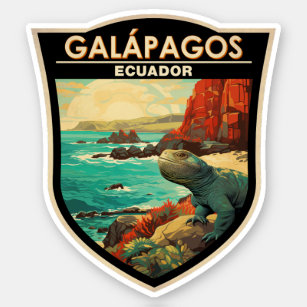 Galapagos Islands Travel Art Vintage Sticker
