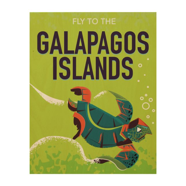 Galapagos Islands vintage travel poster art. (Front)