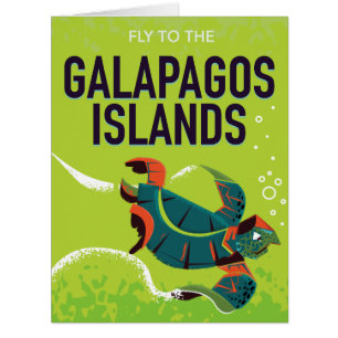 Galapagos Islands vintage travel poster art. Cards