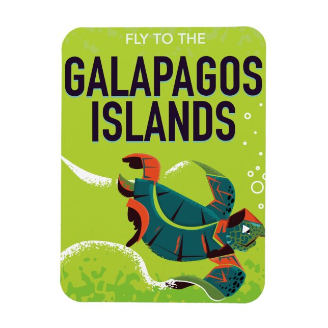 Galapagos Islands vintage travel poster art. Magnet (Vertical)