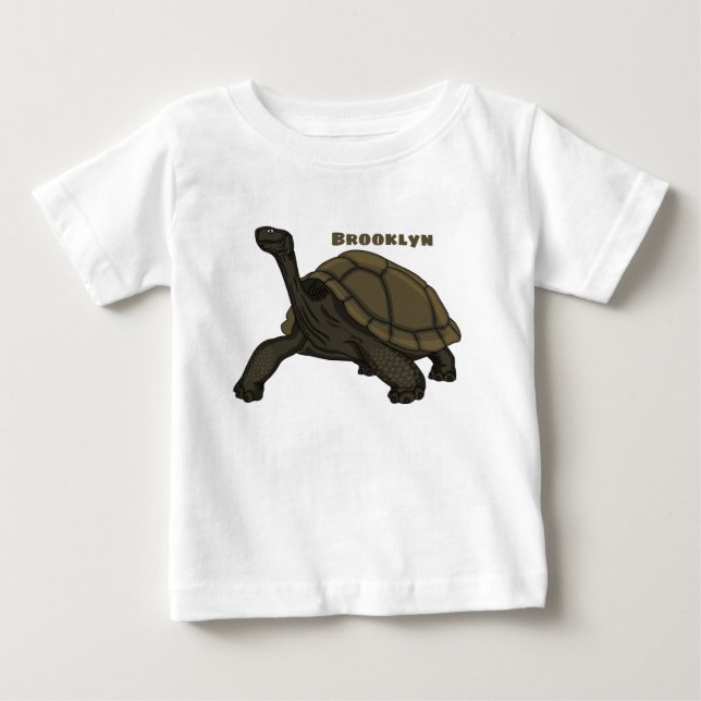 Galapagos land tortoise illustration baby T-Shirt (Front)