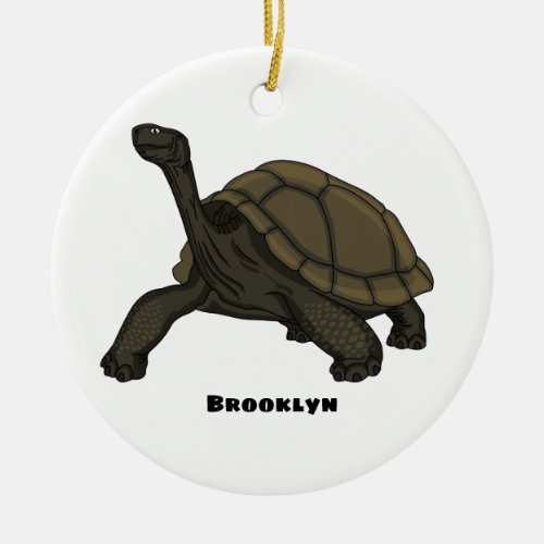 Galapagos land tortoise illustration  ceramic ornament