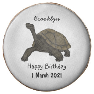Galapagos land tortoise illustration chocolate covered oreo