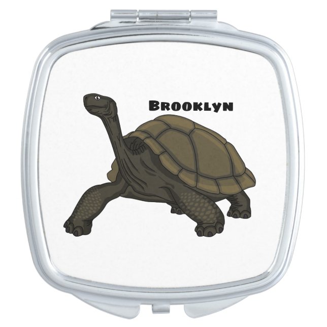 Galapagos land tortoise illustration compact mirror (Front)