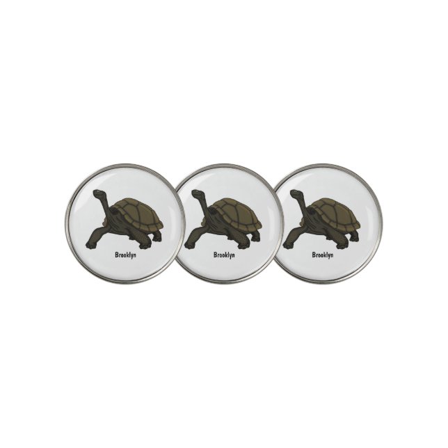 Galapagos land tortoise illustration  golf ball marker (3 Up)