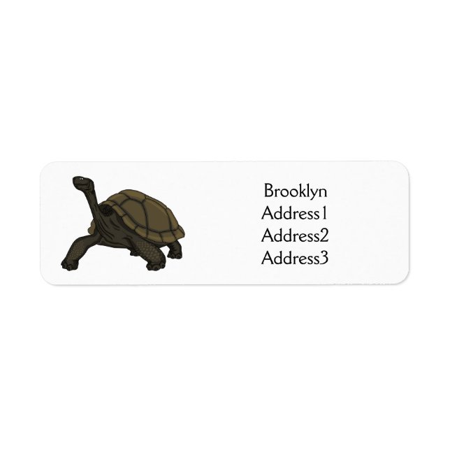 Galapagos land tortoise illustration  label (Front)