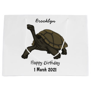 Galapagos land tortoise illustration large gift bag