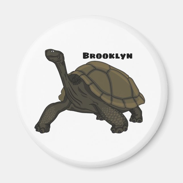 Galapagos land tortoise illustration magnet (Front)