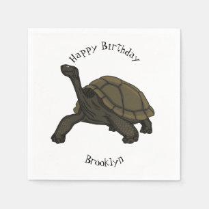 Galapagos land tortoise illustration napkins