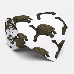 Galapagos land tortoise illustration neck tie