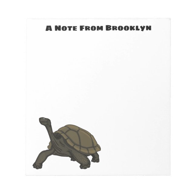 Galapagos land tortoise illustration notepad (Front)
