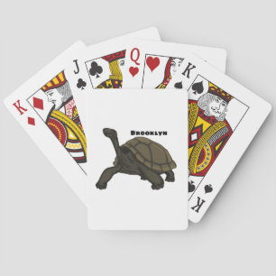 Galapagos land tortoise illustration poker cards