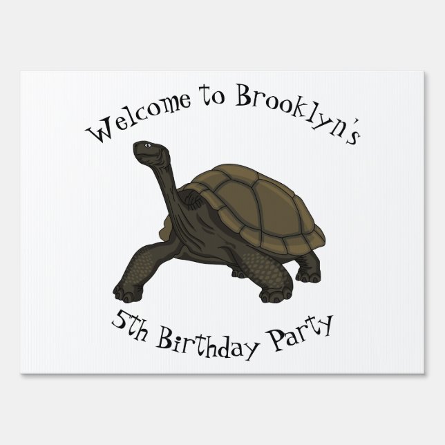 Galapagos land tortoise illustration  sign (Front)