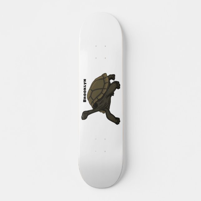 Galapagos land tortoise illustration  skateboard (Front)