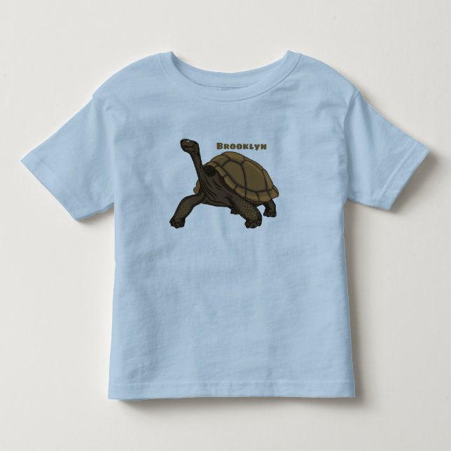 Galapagos land tortoise illustration toddler t-shirt (Front)