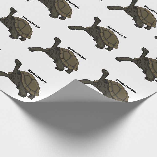 Galapagos land tortoise illustration  wrapping paper (Corner)