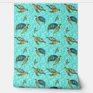 Galapagos Sea Turtles Watercolor Wallpaper