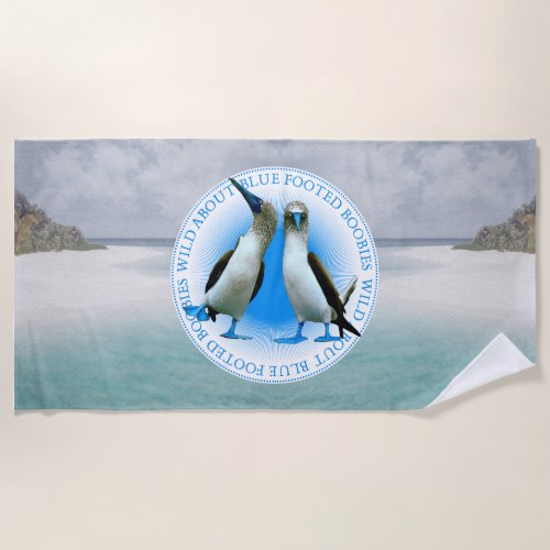 Galapagos Souvenir Blue Footed Boobies Beach Towel