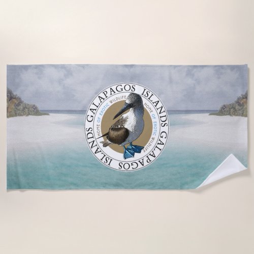 Galapagos Souvenir Blue Footed Booby Beach Towel
