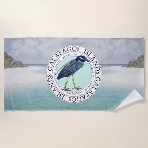 Galapagos Souvenir Heron Beach Towel