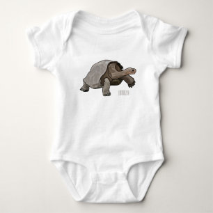 Galapagos tortoise cartoon illustration baby bodysuit